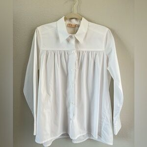 ✨NWT Tory Burch Gathered Cotton Button Down Shirt✨